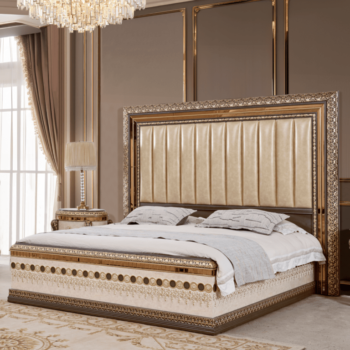 Eastern King Leather Bed HD-9017 By Homey Design