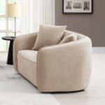 Keith Beige Chenille Loveseat with 2 Pillows LV03611 By ACME 17