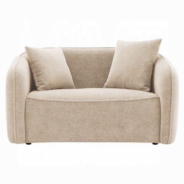 Keith Beige Chenille Loveseat with 2 Pillows LV03611 By ACME 11