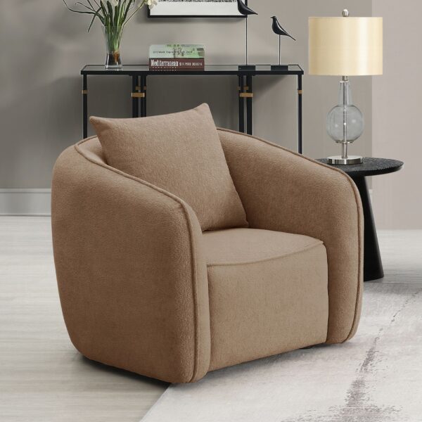 Keith Chair with Pillow in Brown Chenille LV03602 By ACME 9