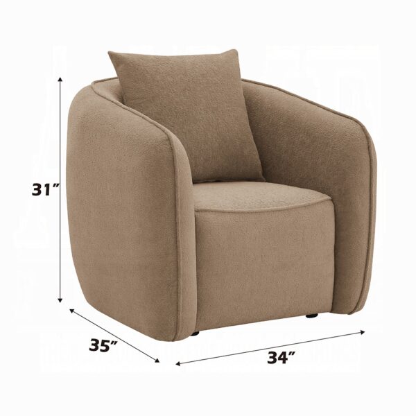 Keith Chair with Pillow in Brown Chenille LV03602 By ACME 13