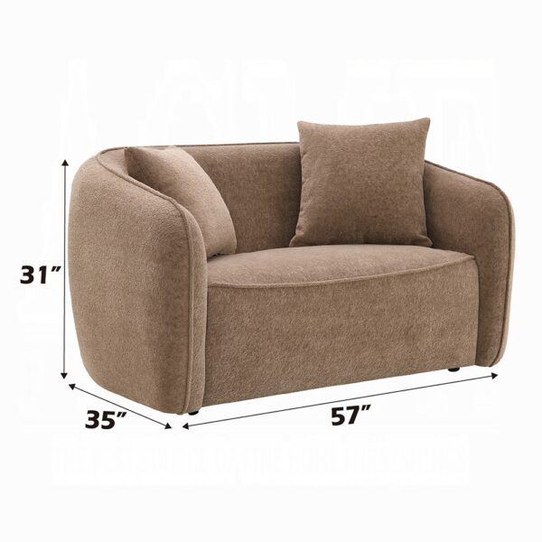Keith Loveseat with 2 Pillows in Brown Chenille LV03601 By ACME 14