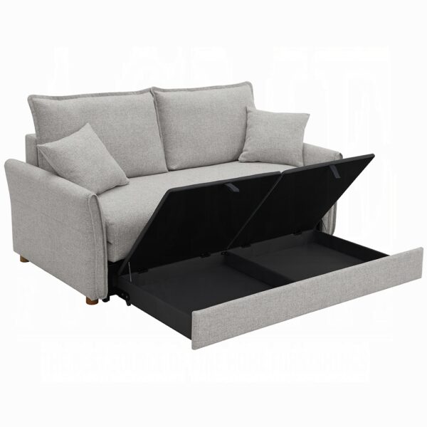 Oran Sofa with Sleeper in Gray Chenille LV03800 By ACME 13