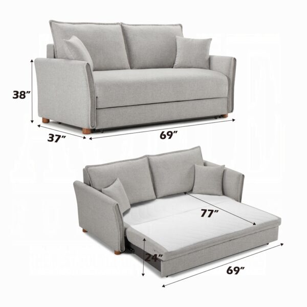 Oran Sofa with Sleeper in Gray Chenille LV03800 By ACME 18