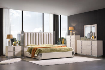 B2002-C Silver High Gloss Finish White Chest By McFerran