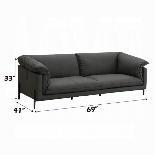 Tadi Loveseat in Black Leather LV04511 By ACME 13