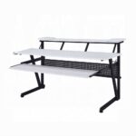 Saida Rectangular Music Desk in White Finish OF02748 By ACME 14