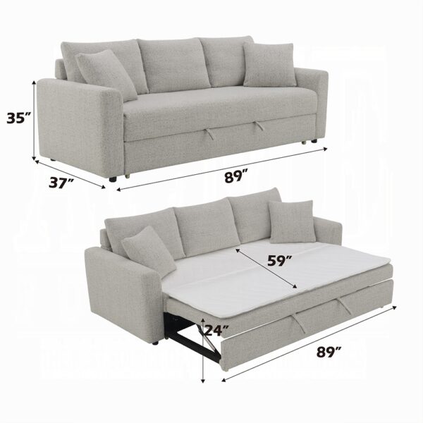 Connie Sofa with Sleeper in Beige Boucle LV03880 By ACME 14