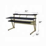 Saida Rectangular Music Desk in Black & Gold Finish OF02747 By ACME 20