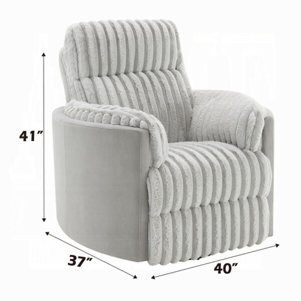 Emee Glider Recliner With Swivel in Gray Corduroy LV04640 By ACME 13
