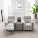 Emee Gray Corduroy Console with USB LV04641A By ACME 17