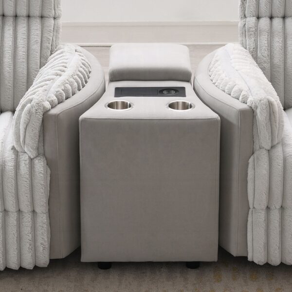 Emee Gray Corduroy Console with USB LV04641A By ACME 8