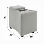 Emee Gray Corduroy Console with USB LV04641A By ACME 16