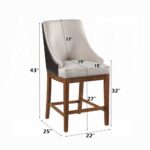 Gilsea Counter Height Chair in Brown Leather & Fabric DN03726 By ACME 16