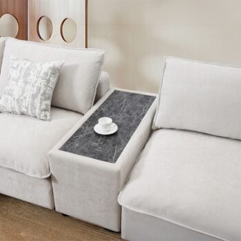 Marisa Modular Console in Beige Boucle LV04416 By ACME