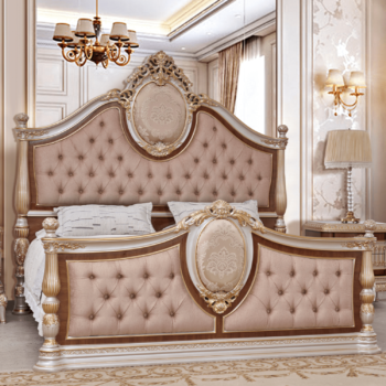 Gold Luxurious Bed HD-9021 By Homey Design