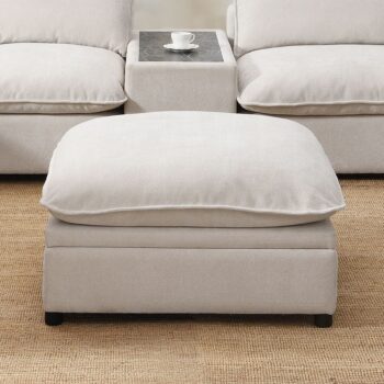 Marisa Beige Boucle Modular Ottoman with Storage LV04415 By ACME