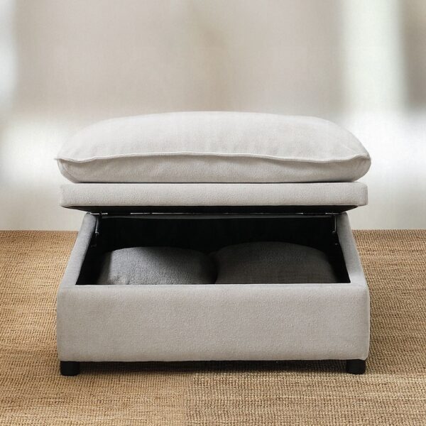 Marisa Beige Boucle Modular Ottoman with Storage LV04415 By ACME 9