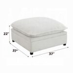 Marisa Beige Boucle Modular Ottoman with Storage LV04415 By ACME 15