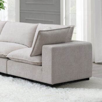 Marisa Modular Wedge with Pillow in Beige Boucle LV04412 By ACME