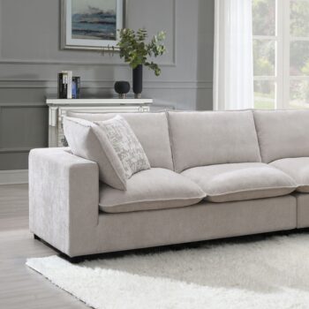 Marisa Beige Boucle Modular Left Facing Loveseat with 2 Pillows LV04410 By ACME
