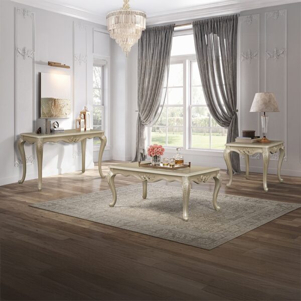 Libertee Rectangular Coffee Table in Champagne LV03825 By ACME 11
