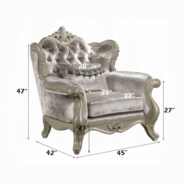 Libertee Beige Fabric Chair with Pillow LV03822 By ACME 13