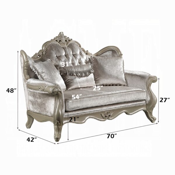 Libertee Beige Fabric Loveseat with 3 Pillows LV03821 By ACME 13