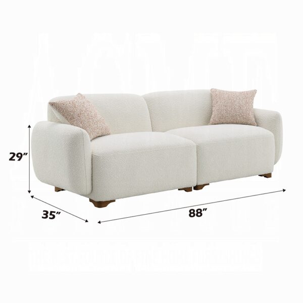 Darius Beige Boucle Sofa with 2 Pillows LV04540 By ACME 11