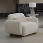Darius Beige Boucle Arm Chair with Pillow LV04542 By ACME 13