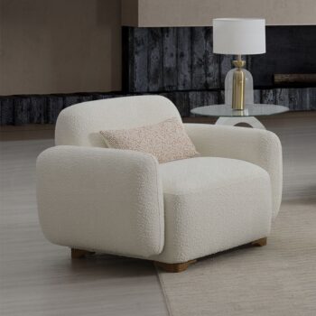 Darius Beige Boucle Arm Chair with Pillow LV04542 By ACME