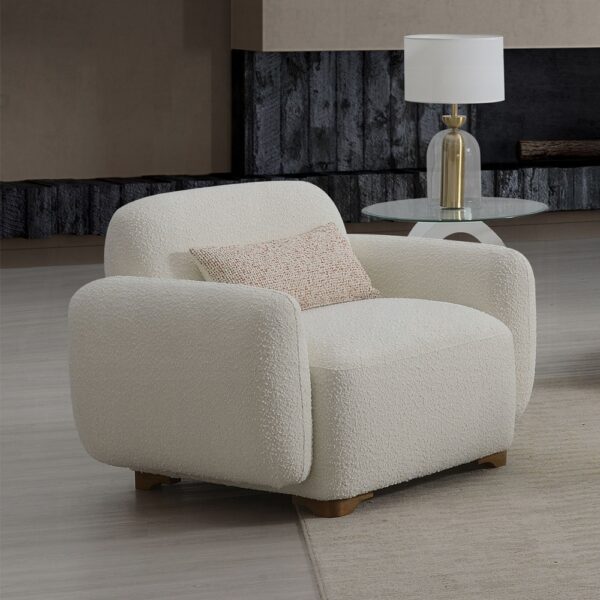 Darius Beige Boucle Arm Chair with Pillow LV04542 By ACME 8