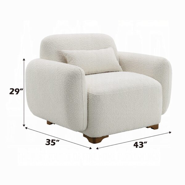 Darius Beige Boucle Arm Chair with Pillow LV04542 By ACME 11