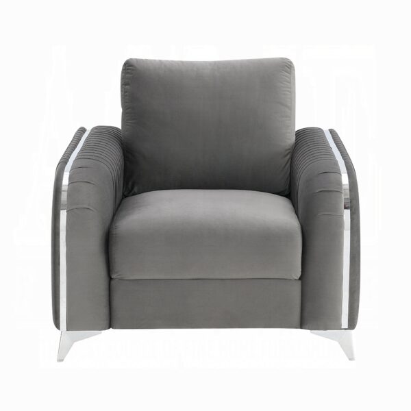 Wenona Gray Velvet Chair LV01712 By ACME 10