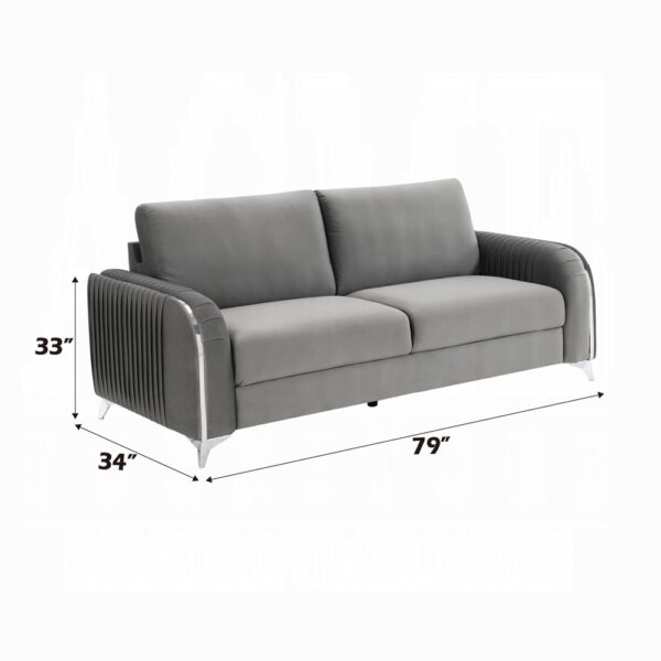 Wenona Gray Velvet Sofa LV01710 By ACME 13