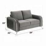 Wenona Gray Velvet Loveseat LV01711 By ACME 16