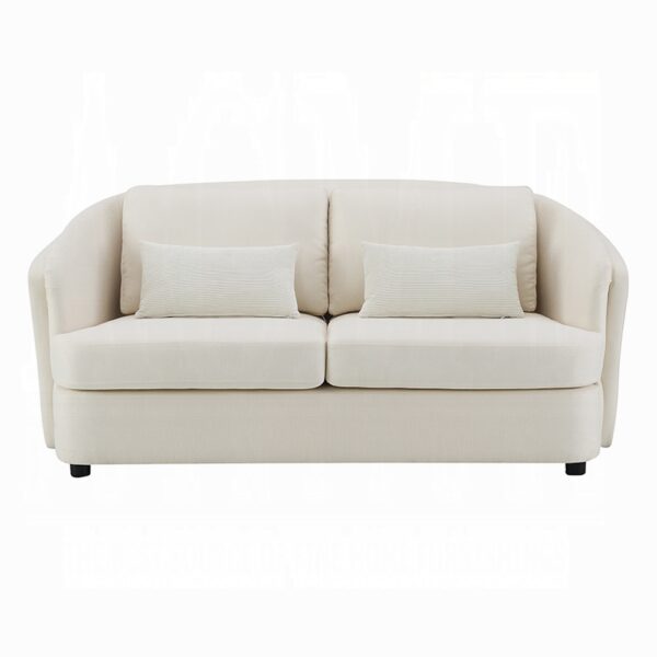 Mariko Loveseat with 2 Pillows in Beige Linen LV02771 By ACME 12