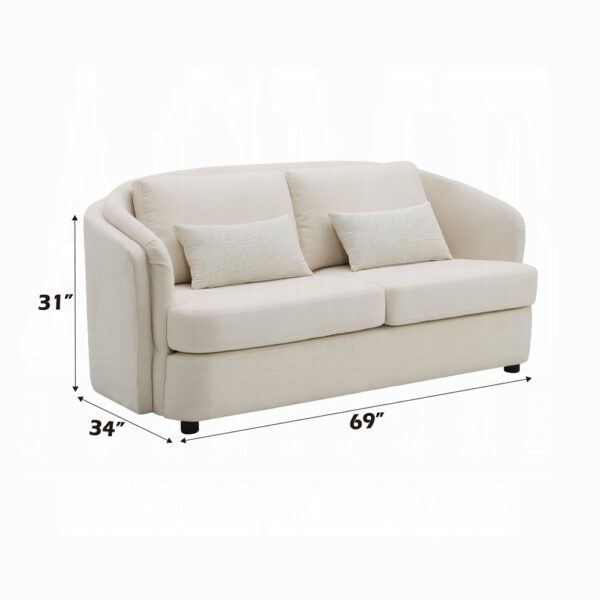 Mariko Loveseat with 2 Pillows in Beige Linen LV02771 By ACME 15