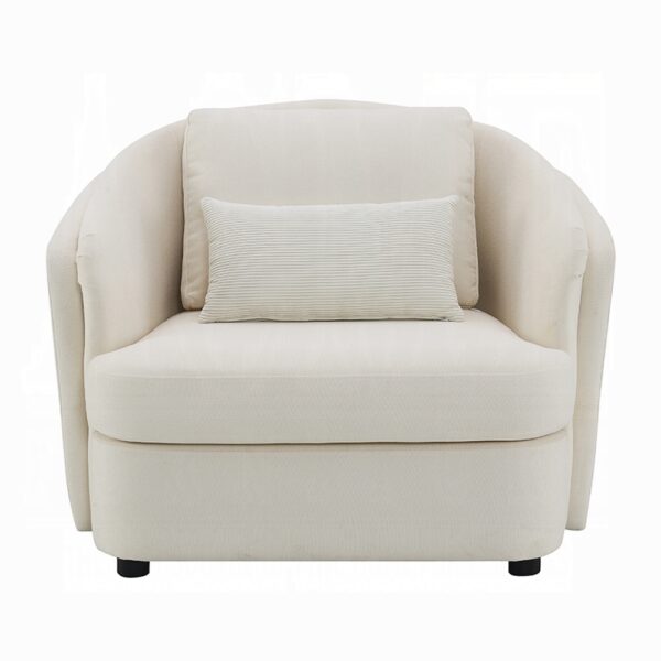Mariko Chair with Pillow in Beige Linen LV02772 By ACME 12
