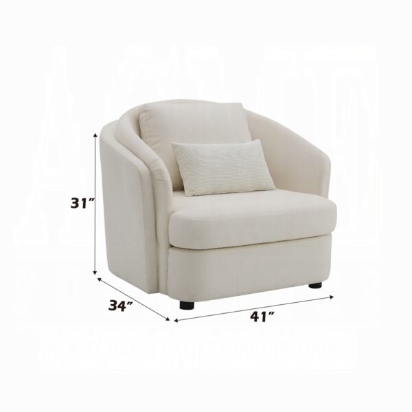Mariko Chair with Pillow in Beige Linen LV02772 By ACME 15