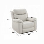 Chriki Power Recliner with Lift & Heating & Massage in Beige Fabric LV04271 By ACME 26