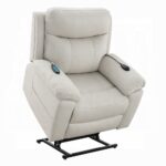 Chriki Power Recliner with Lift & Heating & Massage in Beige Fabric LV04271 By ACME 27