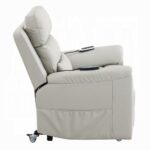 Marsha Power Recliner with Lift & Massage in Light Gray Silicone Leather LV04273 By ACME 24