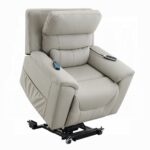 Marsha Power Recliner with Lift & Massage in Light Gray Silicone Leather LV04273 By ACME 27