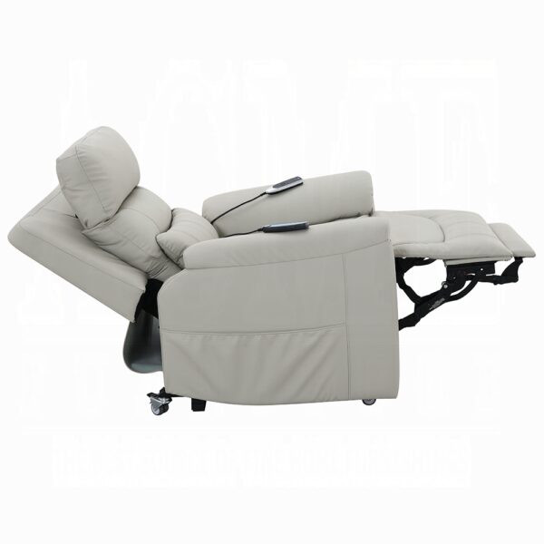 Marsha Power Recliner with Lift & Massage in Light Gray Silicone Leather LV04273 By ACME 18