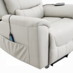 Marsha Power Recliner with Lift & Massage in Light Gray Silicone Leather LV04273 By ACME 31