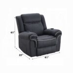 Domana Power Recliner with Lift & Heating & Massage in Blue Fabric LV04274 By ACME 26