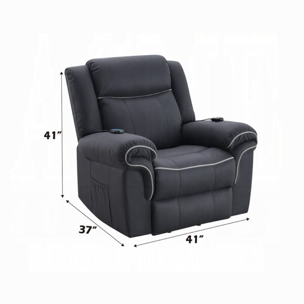 Domana Power Recliner with Lift & Heating & Massage in Blue Fabric LV04274 By ACME 16