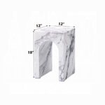 Fritzy Engineered Stone End Table in White Marble LV03127 By ACME End Tables Mobilia Cleopatra 10 Fritzy Engineered Stone End Table in White Marble LV03127 By ACME 10