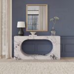 Fritzy Engineered Stone Console Table in White Marble AC03128 By ACME Accent Console Tables Mobilia Cleopatra 11 Fritzy Engineered Stone Console Table in White Marble AC03128 By ACME 11